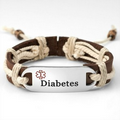 Adult Diabetes Leather/Hemp Western Bracelet Engravable Back
